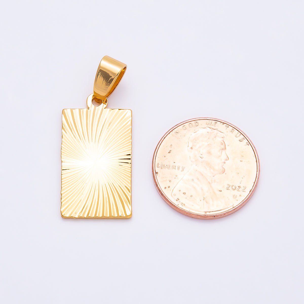 18K Gold Filled Square, Plate, Frame Bar Shine, Bright Necklace Pendant Charm Bead Bails Findings for Jewelry Making H - 759 - DLUXCA