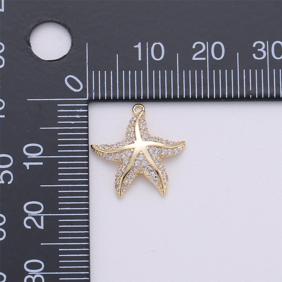 18K Gold Filled Tiny Starfish Charm for Necklace Bracelet Earring Jewelry Making Stylish Star fish Charm, Micro Pave CZ Charm E-483 - DLUXCA