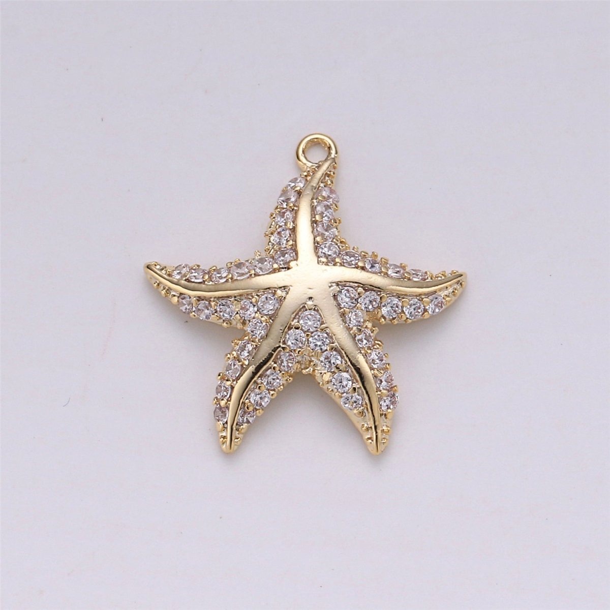 18K Gold Filled Tiny Starfish Charm for Necklace Bracelet Earring Jewelry Making Stylish Star fish Charm, Micro Pave CZ Charm E-483 - DLUXCA