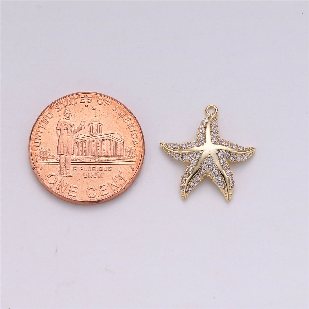 18K Gold Filled Tiny Starfish Charm for Necklace Bracelet Earring Jewelry Making Stylish Star fish Charm, Micro Pave CZ Charm E-483 - DLUXCA