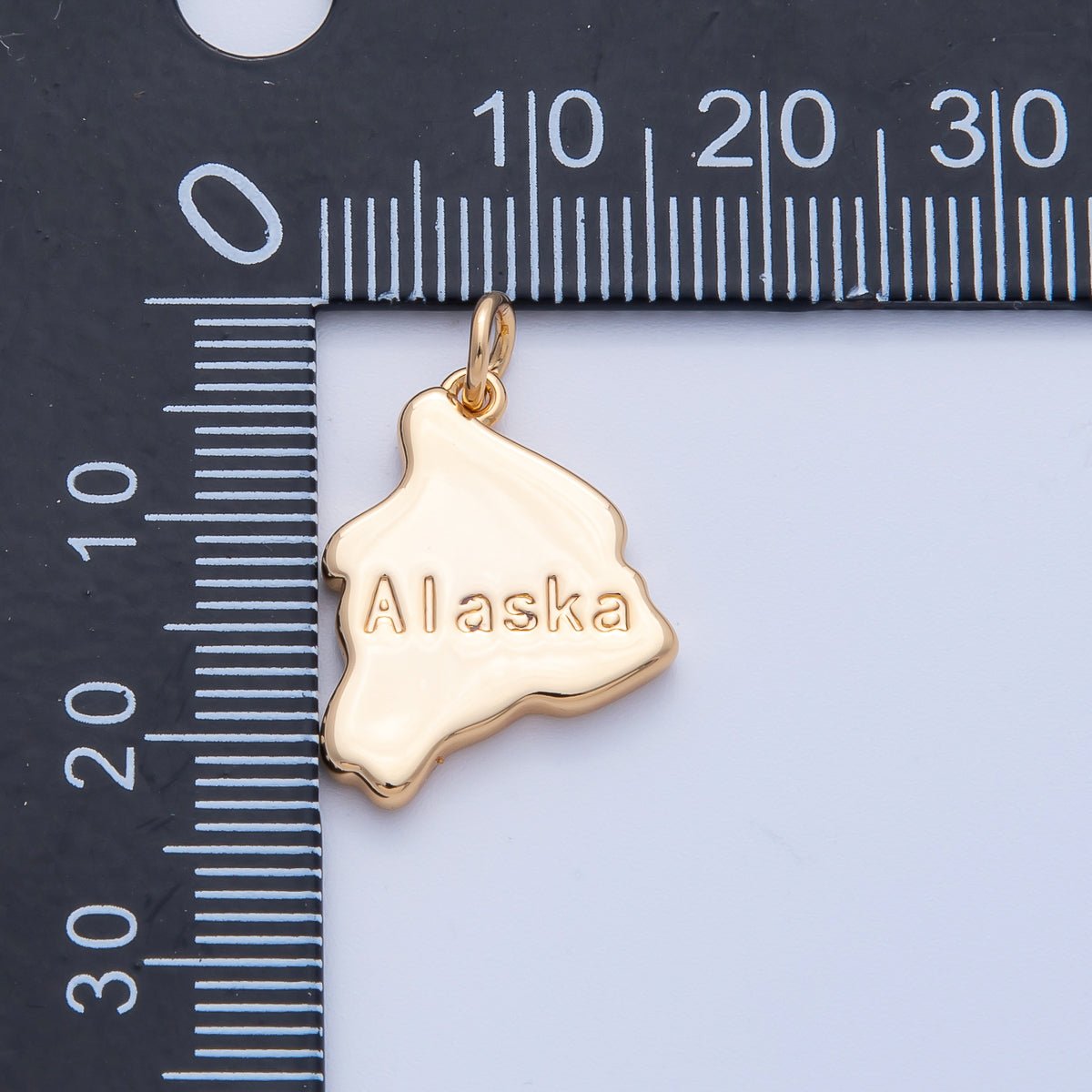 18K Gold Filled United States of America State Map Charm in Gold & Silver | AK064 - AK113 - DLUXCA