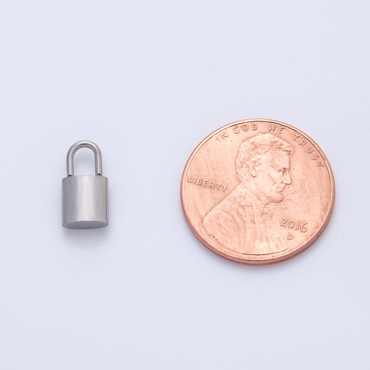 18K Gold Plated 11mm Dainty Tube Padlock Finding in Gold & Silver | Z1436 - DLUXCA