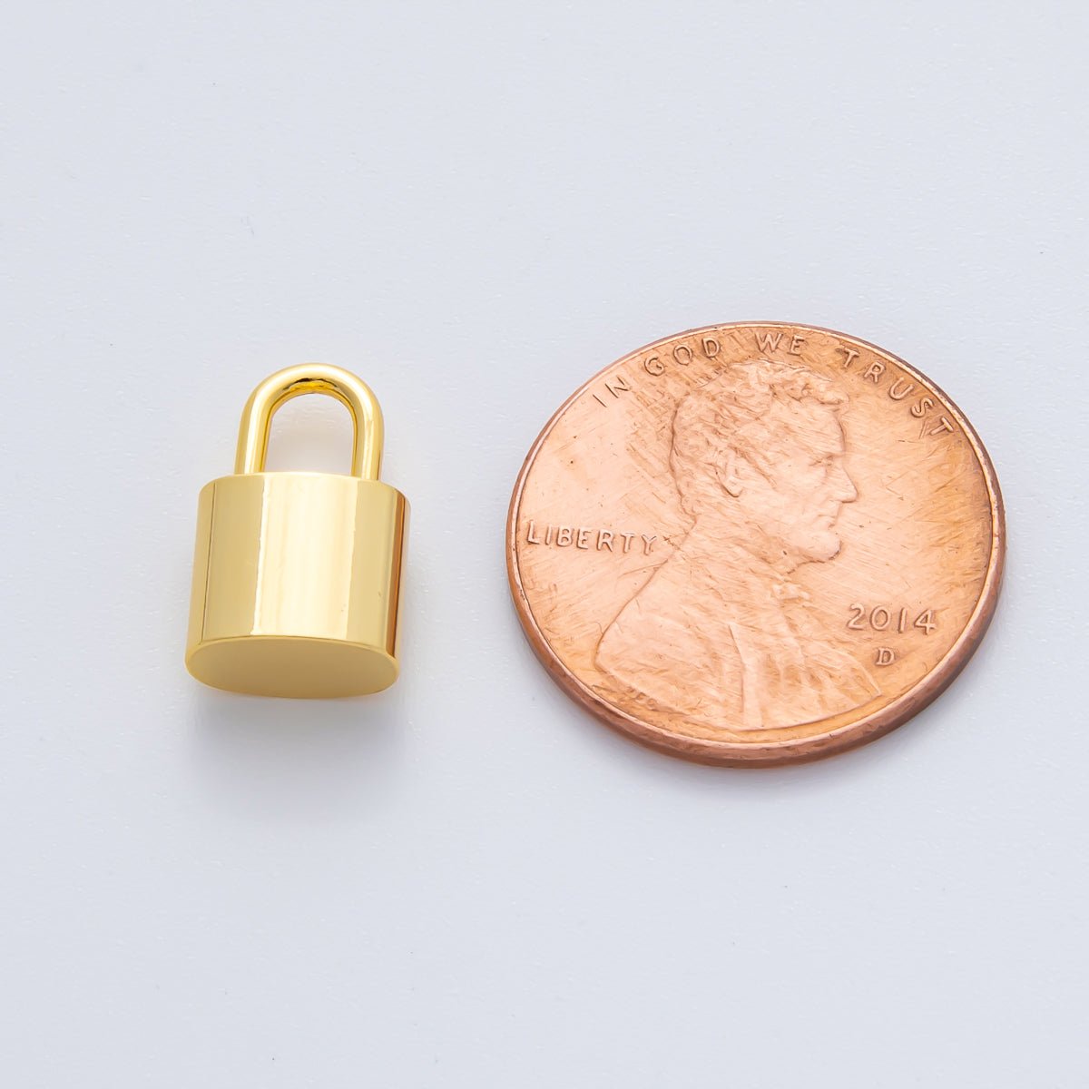 18K Gold Plated 13mm Thick Tube Padlock Finding in Gold & Silver | Z1437 - DLUXCA