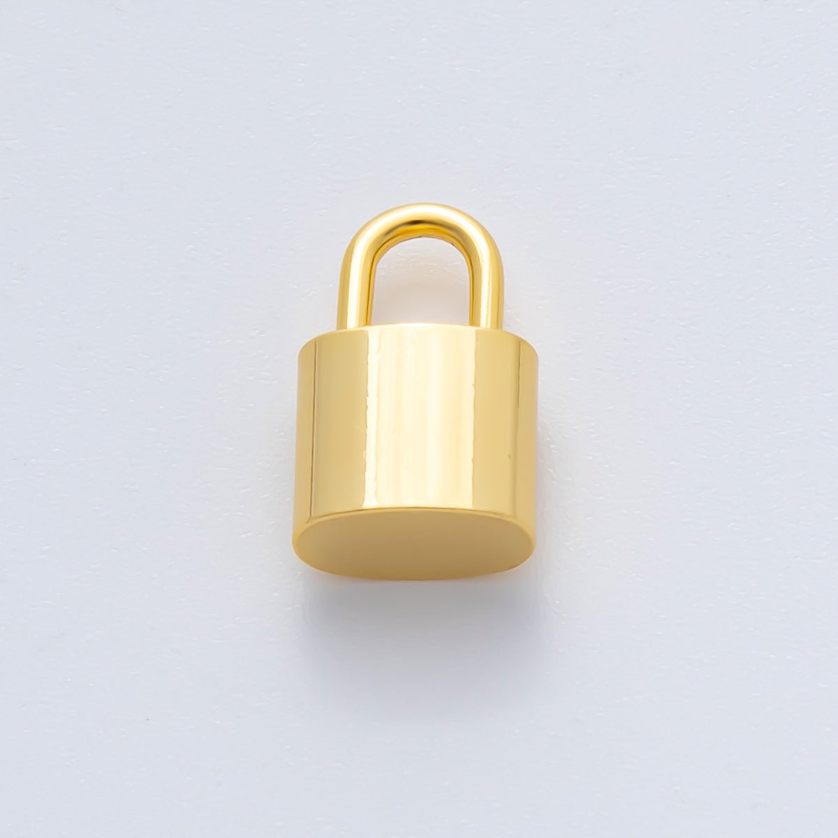 18K Gold Plated 13mm Thick Tube Padlock Finding in Gold & Silver | Z1437 - DLUXCA