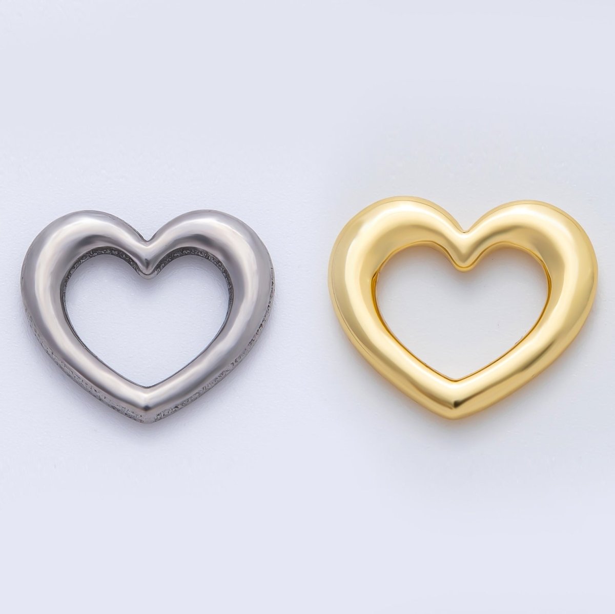 18K Gold Plated 16mm Dainty Heart Lovely Finding in Gold & Silver | Z1432 - DLUXCA