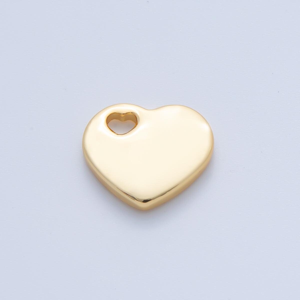 18K Gold Plated 16mm Heart - Shaped Open Loop Heart Beads | B290 - DLUXCA
