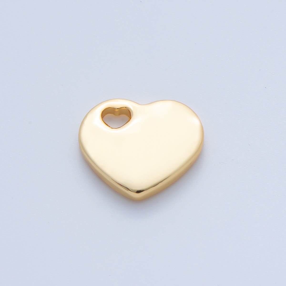 18K Gold Plated 16mm Heart - Shaped Open Loop Heart Beads | B290 - DLUXCA