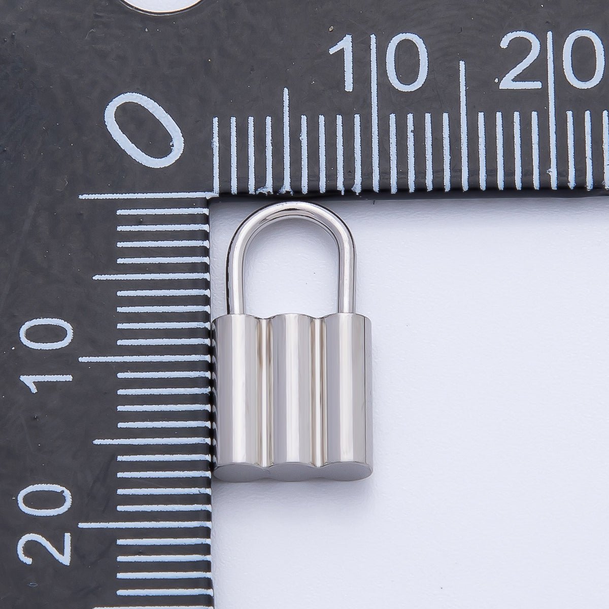 18K Gold Plated 17mm Padlock Triple Tube Finding in Gold & Silver | Z1435 - DLUXCA