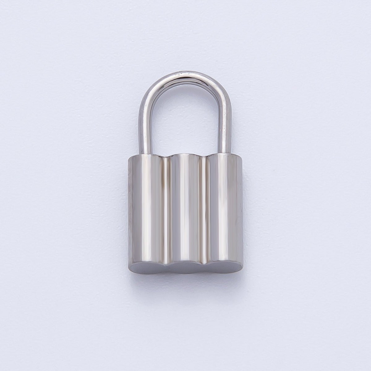 18K Gold Plated 17mm Padlock Triple Tube Finding in Gold & Silver | Z1435 - DLUXCA