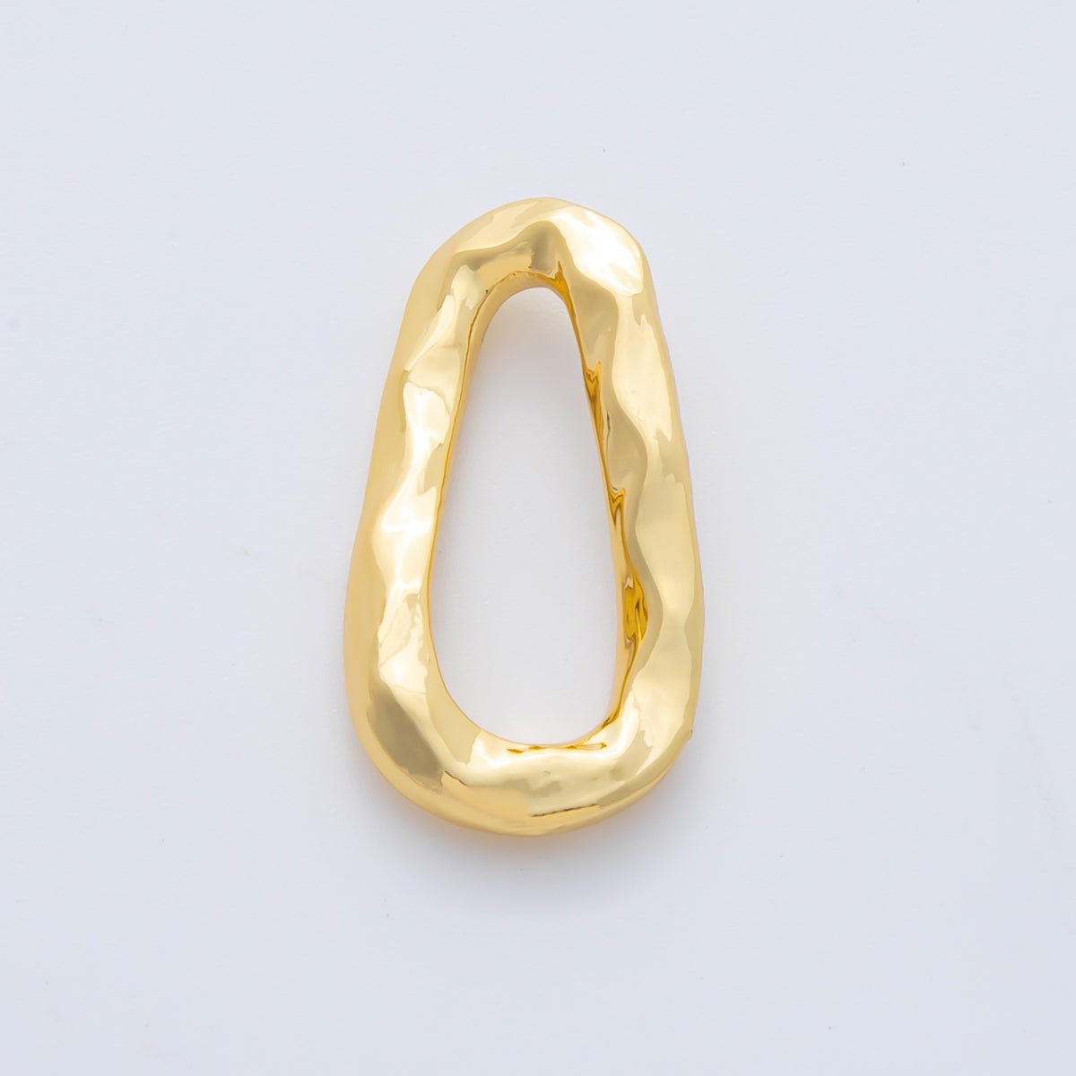 18K Gold Plated 26mm Geometrical Hammered Teardrop Finding in Gold & Silver | Z1431 - DLUXCA