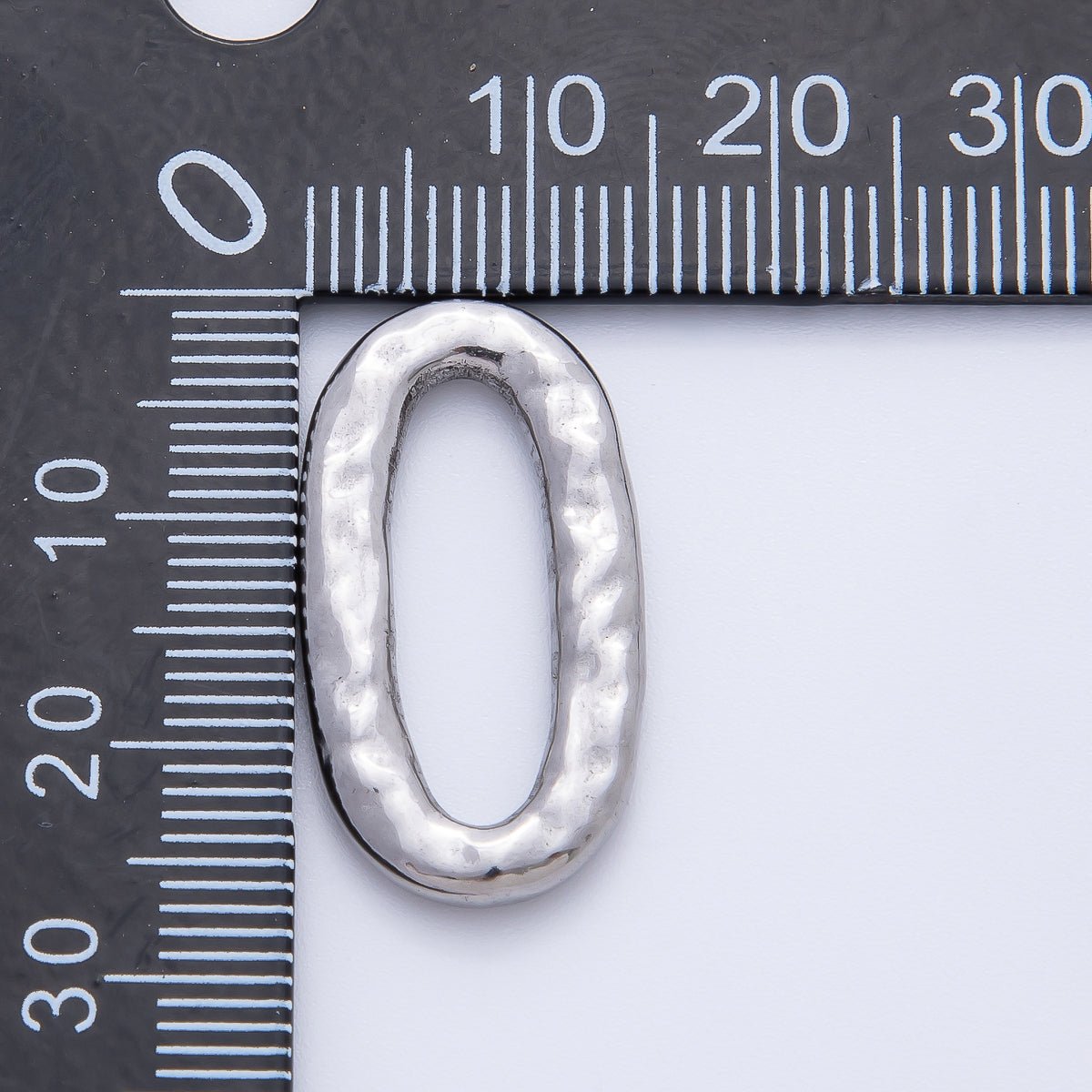 18K Gold Plated 26mm Hammered Long Oval Oblong Finding in Gold & Silver | Z1433 - DLUXCA