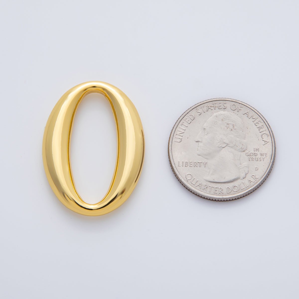 18K Gold Plated 32mm Oblong Oval Finding in Gold & Silver | Z1438 - DLUXCA