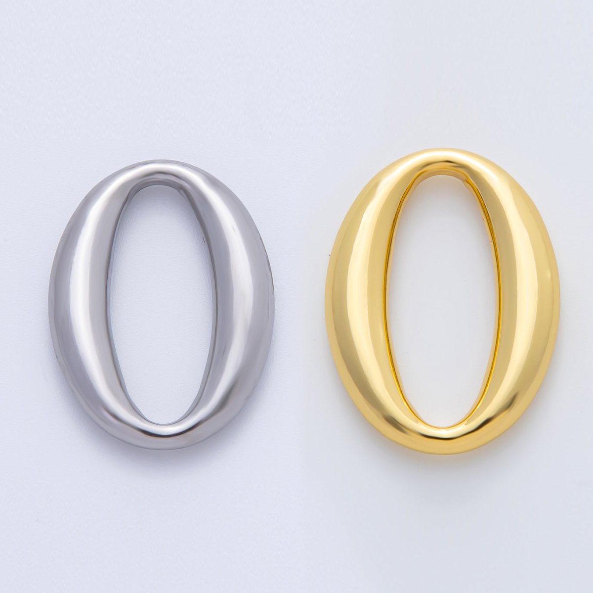 18K Gold Plated 32mm Oblong Oval Finding in Gold & Silver | Z1438 - DLUXCA