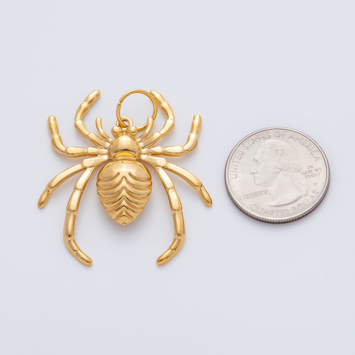 18K Gold Plated 44mm 8 - Legged Spider Arachnida Charm | AF1419 - DLUXCA