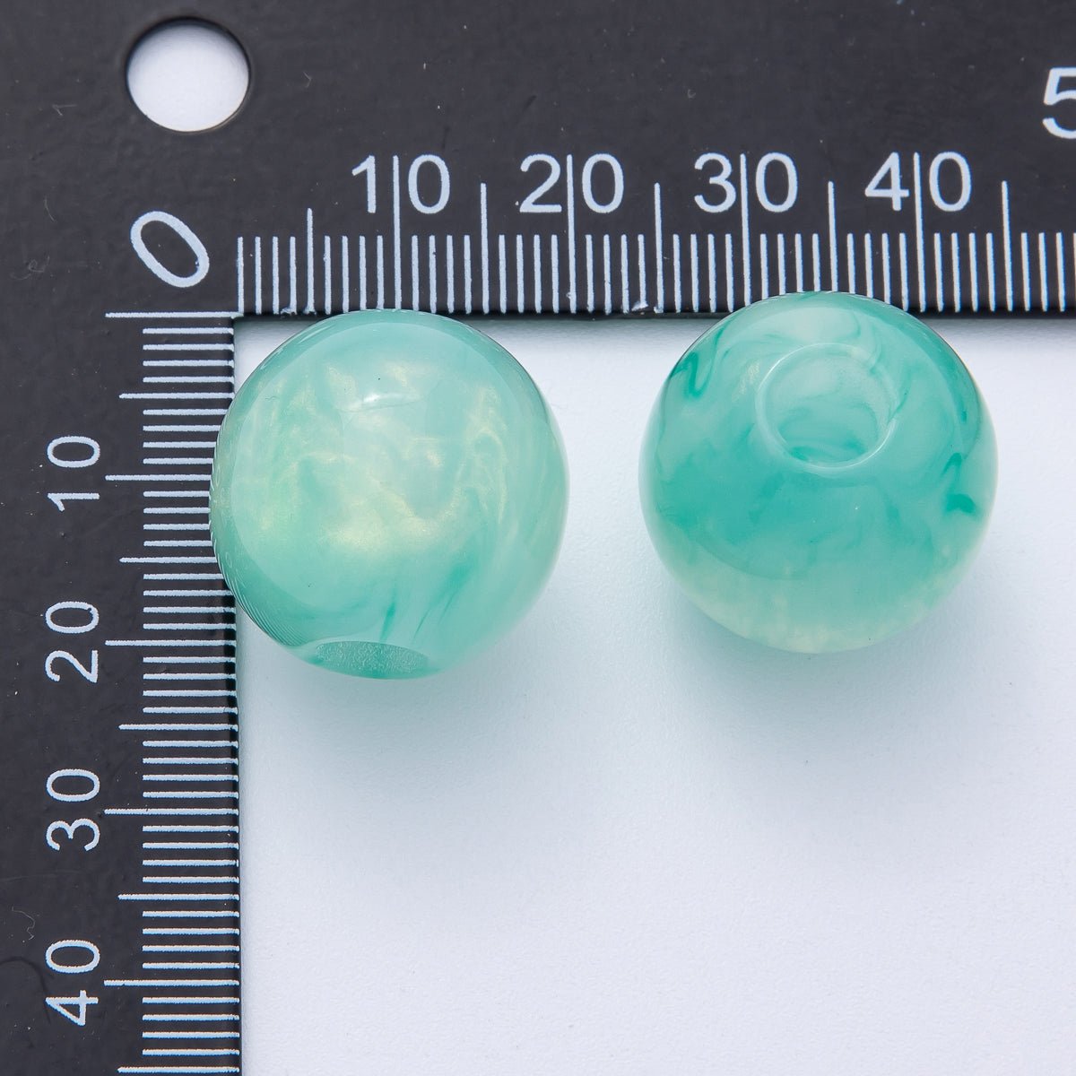 19mm Blue, Red, Black, Green, Brown Acrylic Resin Round Bead | B622 - B625 - PCS - DLUXCA