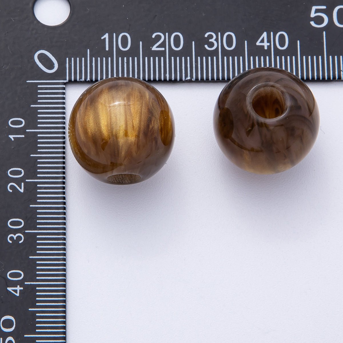 19mm Blue, Red, Black, Green, Brown Acrylic Resin Round Bead | B622 - B625 - PCS - DLUXCA