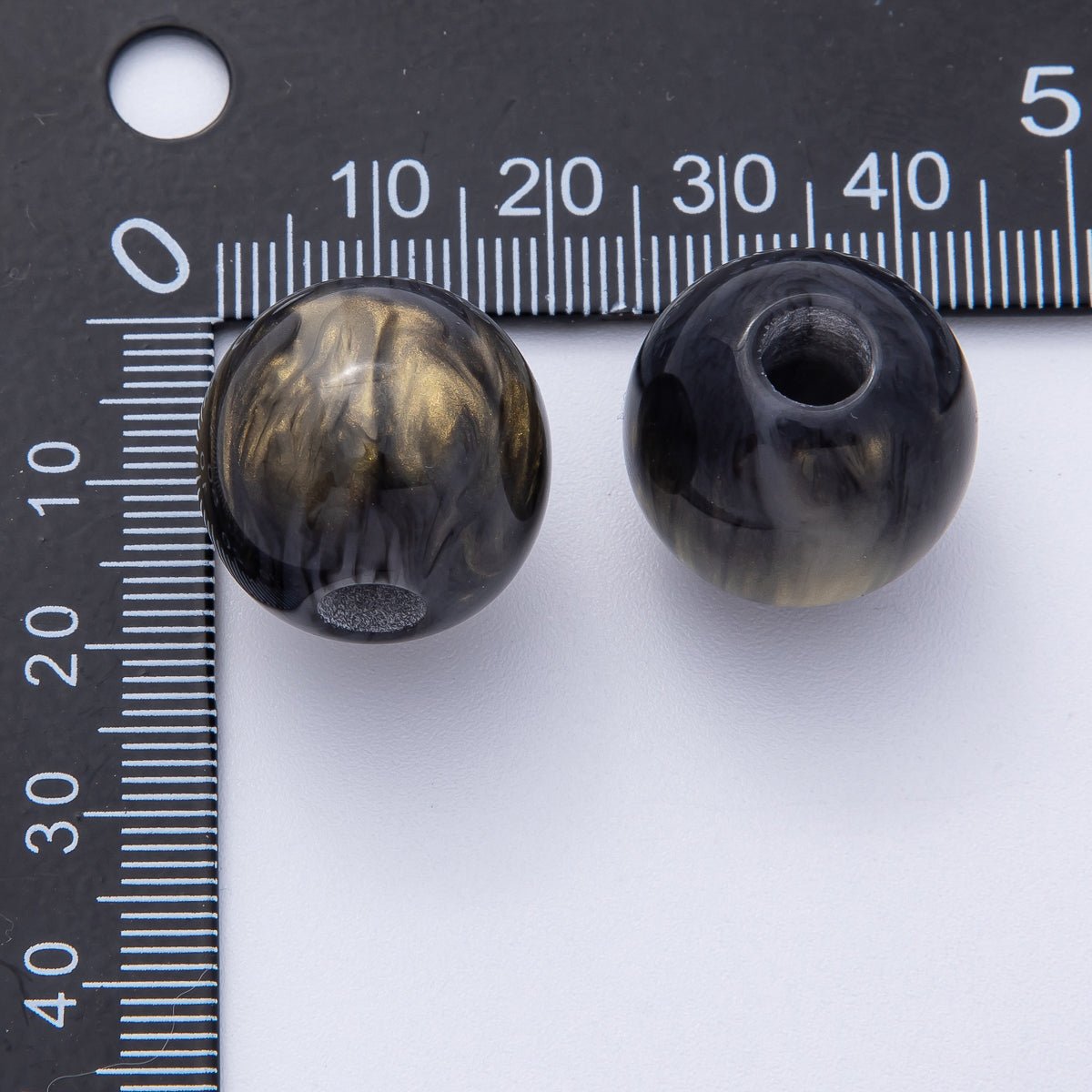 19mm Blue, Red, Black, Green, Brown Acrylic Resin Round Bead | B622 - B625 - PCS - DLUXCA