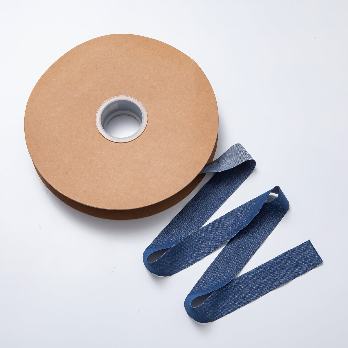 1 inch Blue Denim Fabric by Yard Unfinished Ribbon for Necklace Bracelet Supply | Roll-1712