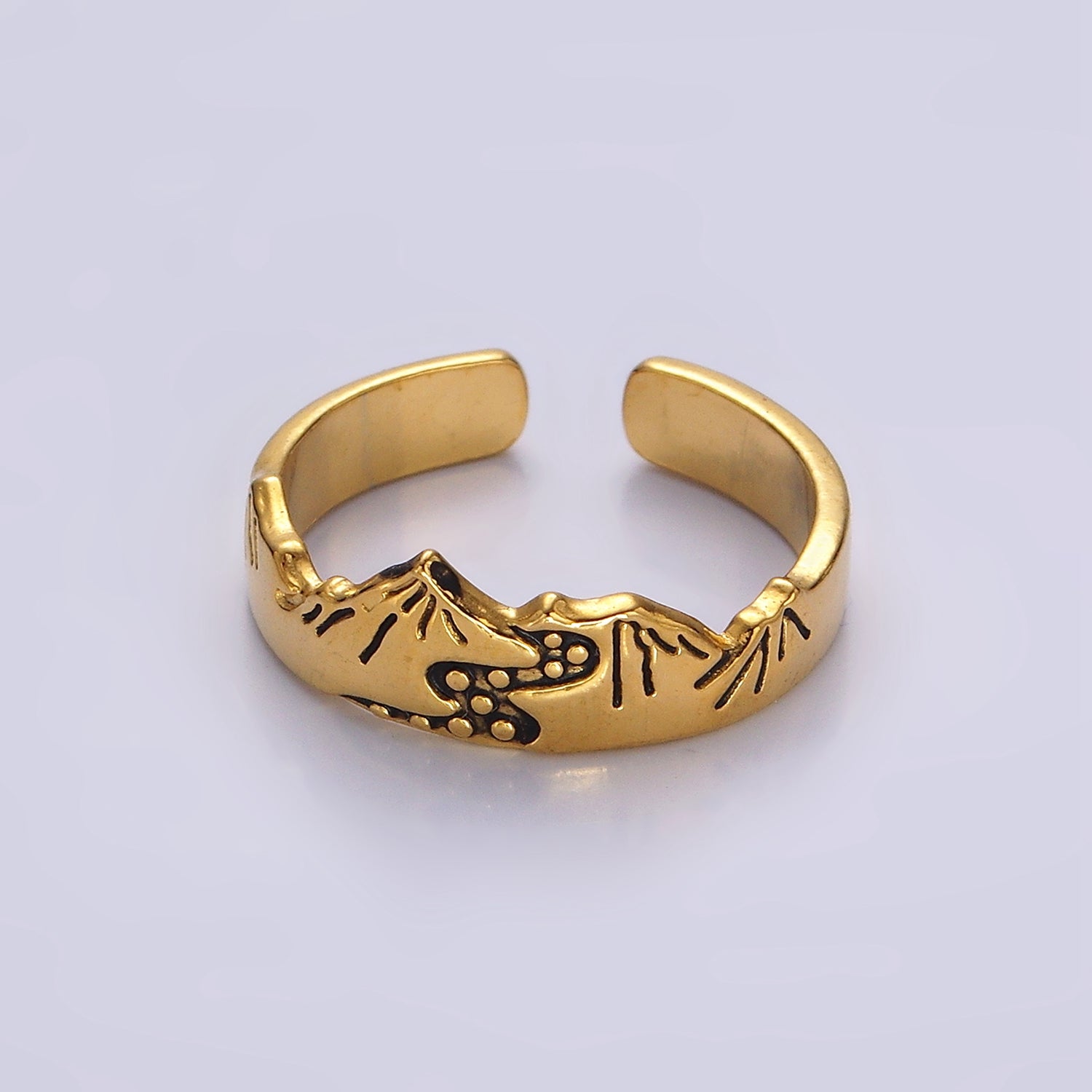 14K Gold Filled Valley River Starry Night Band Ring Set in Silver & Gold | O1068 O1069