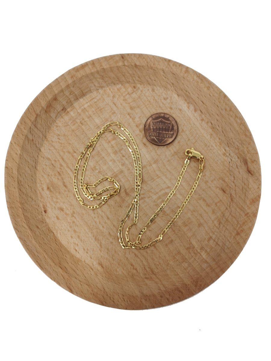 1pc 19.6'' ready to use gold figaro necklace chain, layering figaro chain dainty necklace, perfect for pendant charm necklace, 475 - DLUXCA