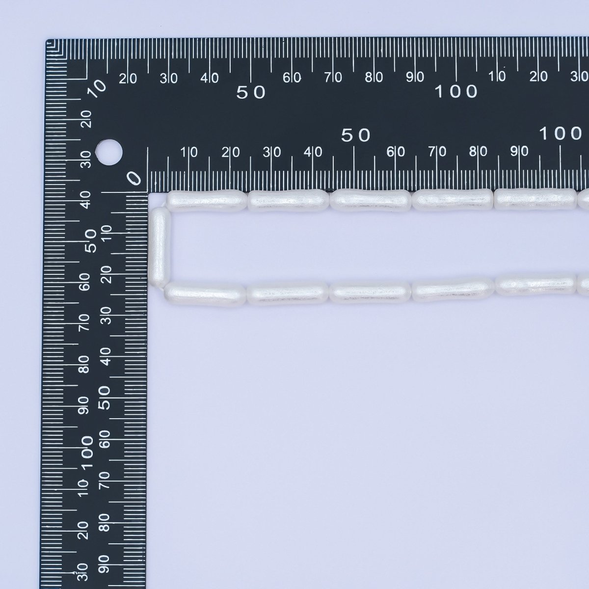 20mm White, Peach Biwa Rectangular Freshwater Pearl Strand | WA - 2984 WA - 2985 - DLUXCA