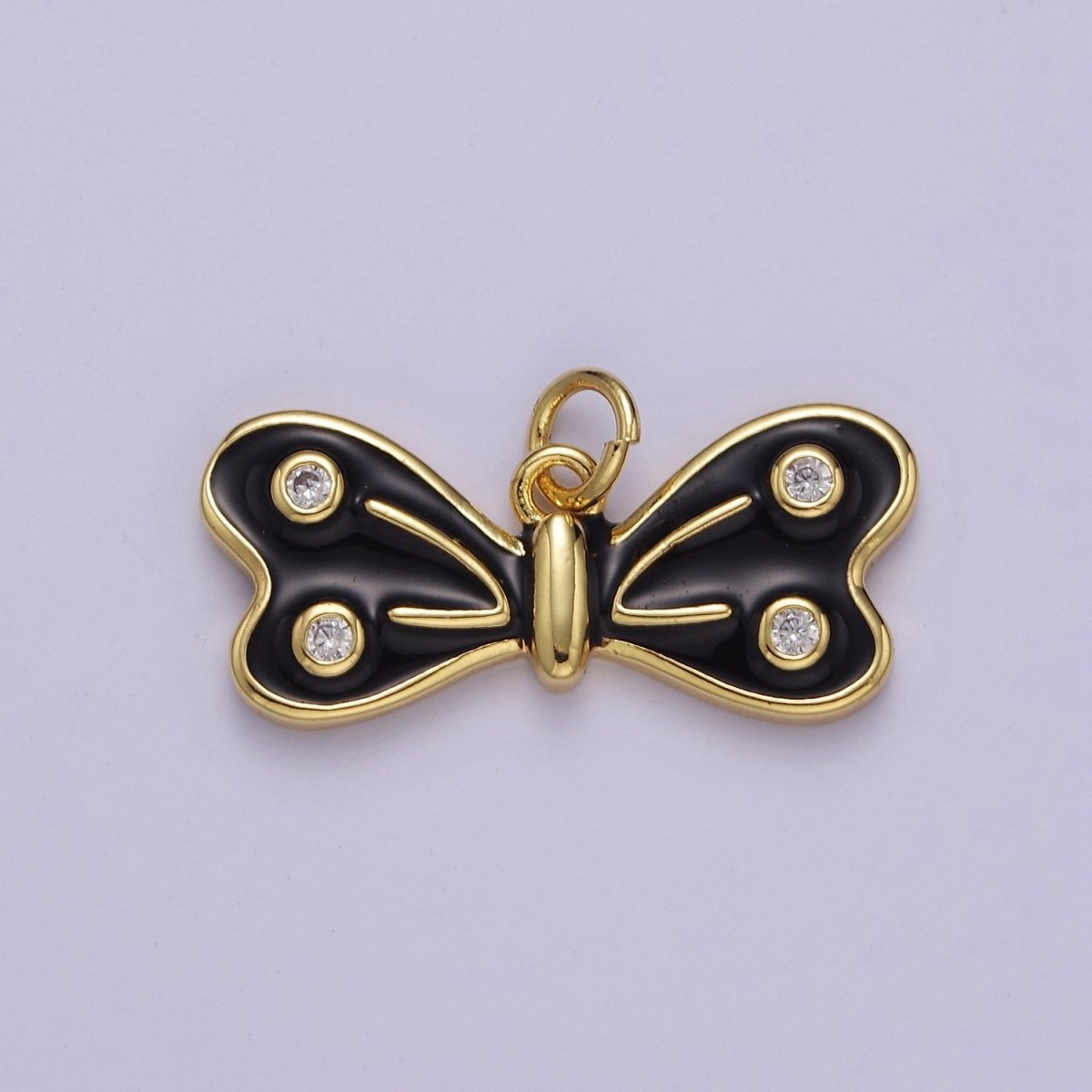 24k gold fill enamel butterfly charm, mini butterfly charm, animal gold butterfly e-765 e-766 e-767 - DLUXCA