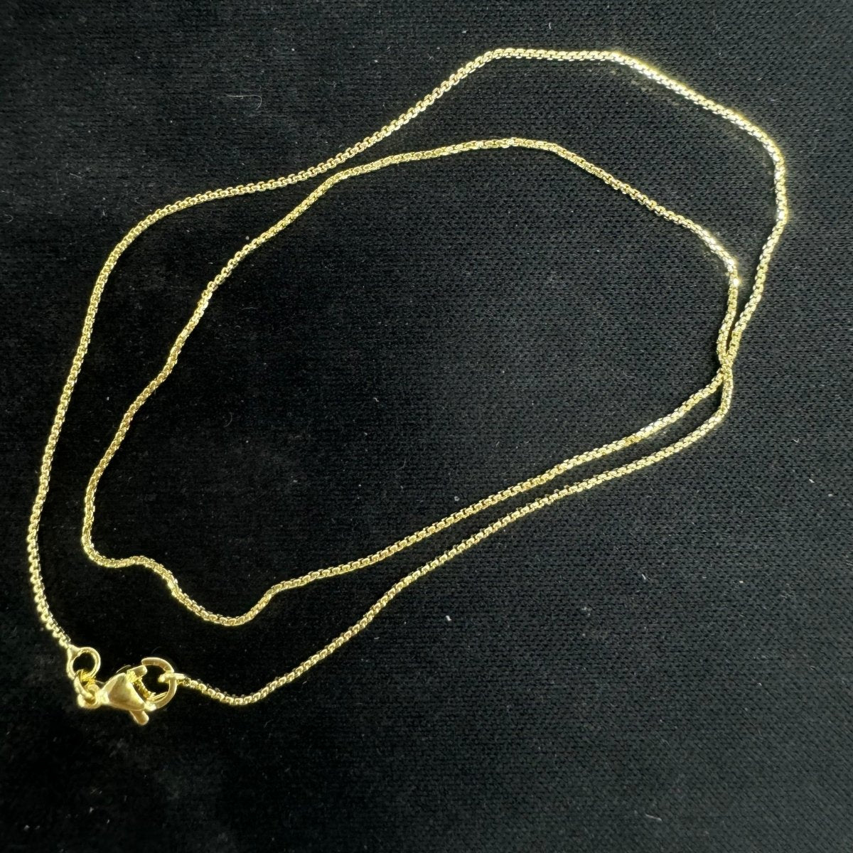 24K Gold Filled 0.8mm Minimalist Box Chain 15 Inch, 16 Inch, 18 Inch Necklace | WA - 04021 - DLUXCA