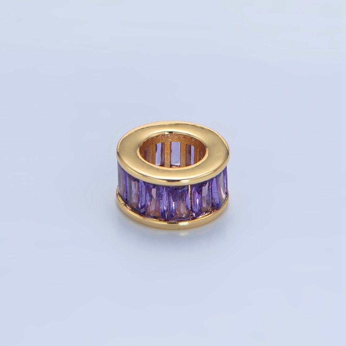 24K Gold Filled 10.5mm Baguette CZ Rhondelle Bead | B006 - DLUXCA