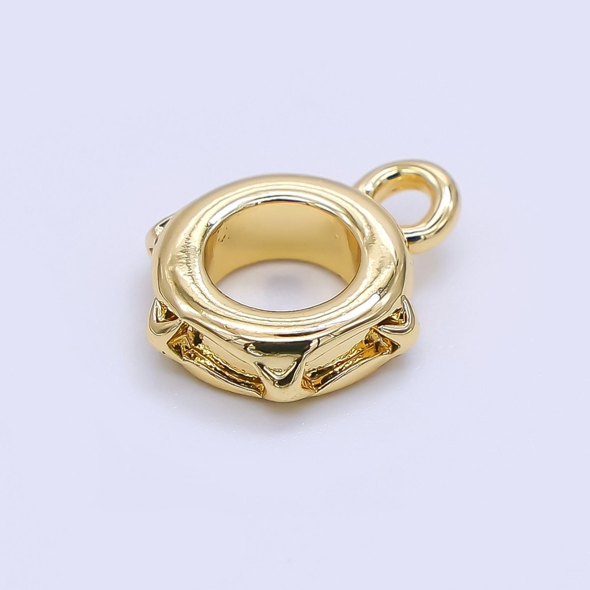 24K Gold Filled 10.5mm Classic Rondelle Bail Pendant Charm Holder | Z - 1297 - DLUXCA