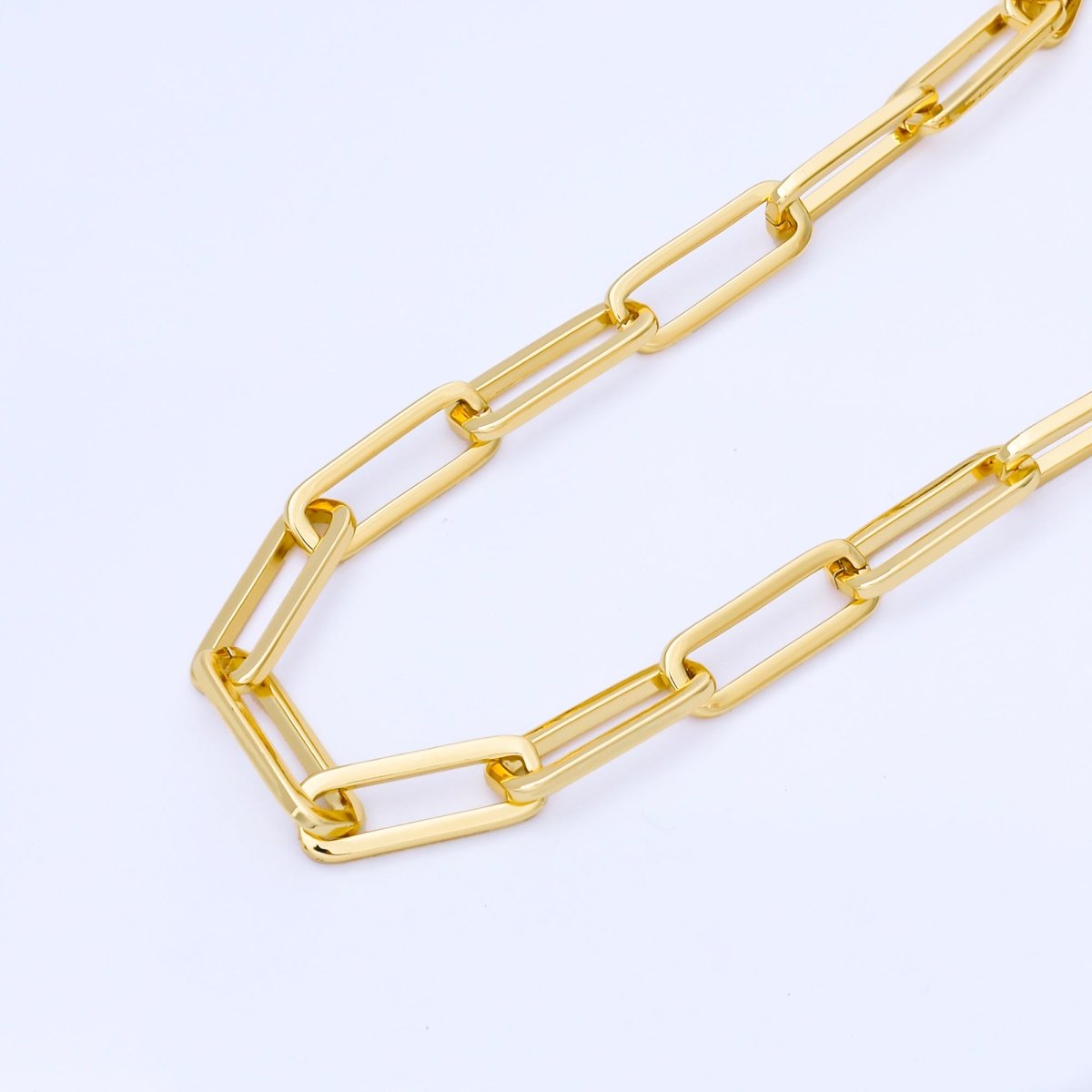 24K Gold Filled 10.8mm Paperclip Unfinished Chain by Yard | Roll - 1744 - DLUXCA