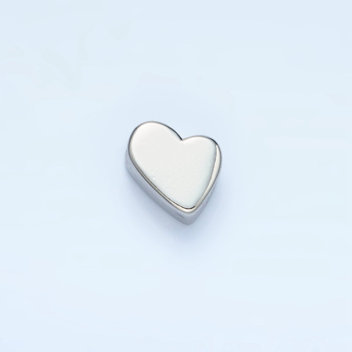 24K Gold Filled 10mm Abstract Heart Minimalist Bead in Gold & Silver | B092 - DLUXCA