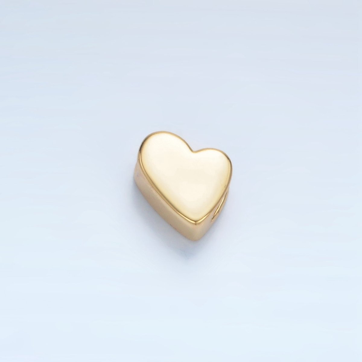 24K Gold Filled 10mm Abstract Heart Minimalist Bead in Gold & Silver | B092 - DLUXCA