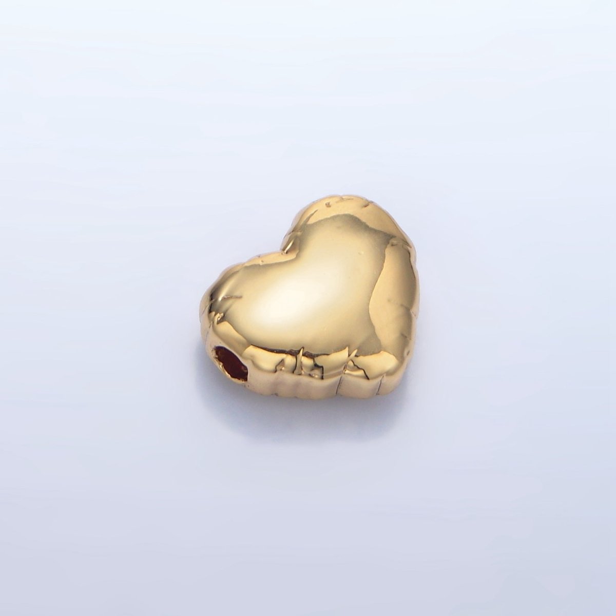 24K Gold Filled 10mm Chubby Balloon Heart Bead | B155 - DLUXCA