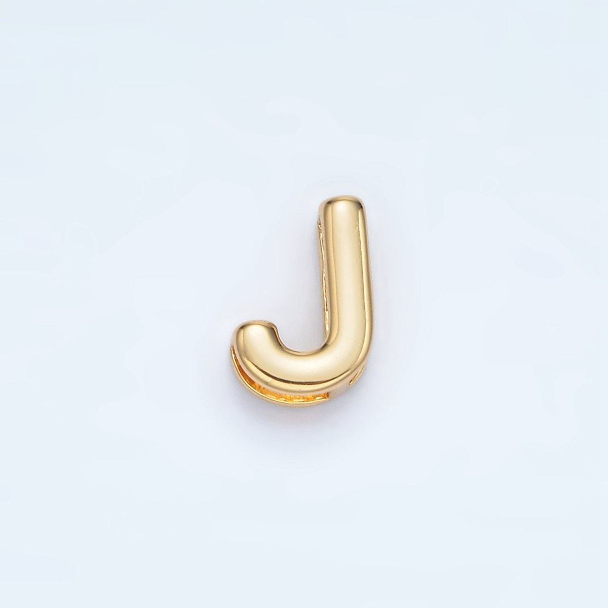 24K Gold Filled 10mm Chubby Minimalist Alphabet Letter Initial Personalized Bead | A1578 - A1590 - DLUXCA