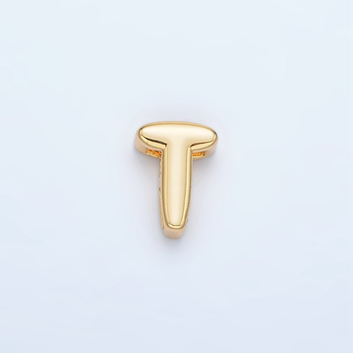 24K Gold Filled 10mm Chubby Minimalist Alphabet Letter Initial Personalized Bead | A1578 - A1590 - DLUXCA