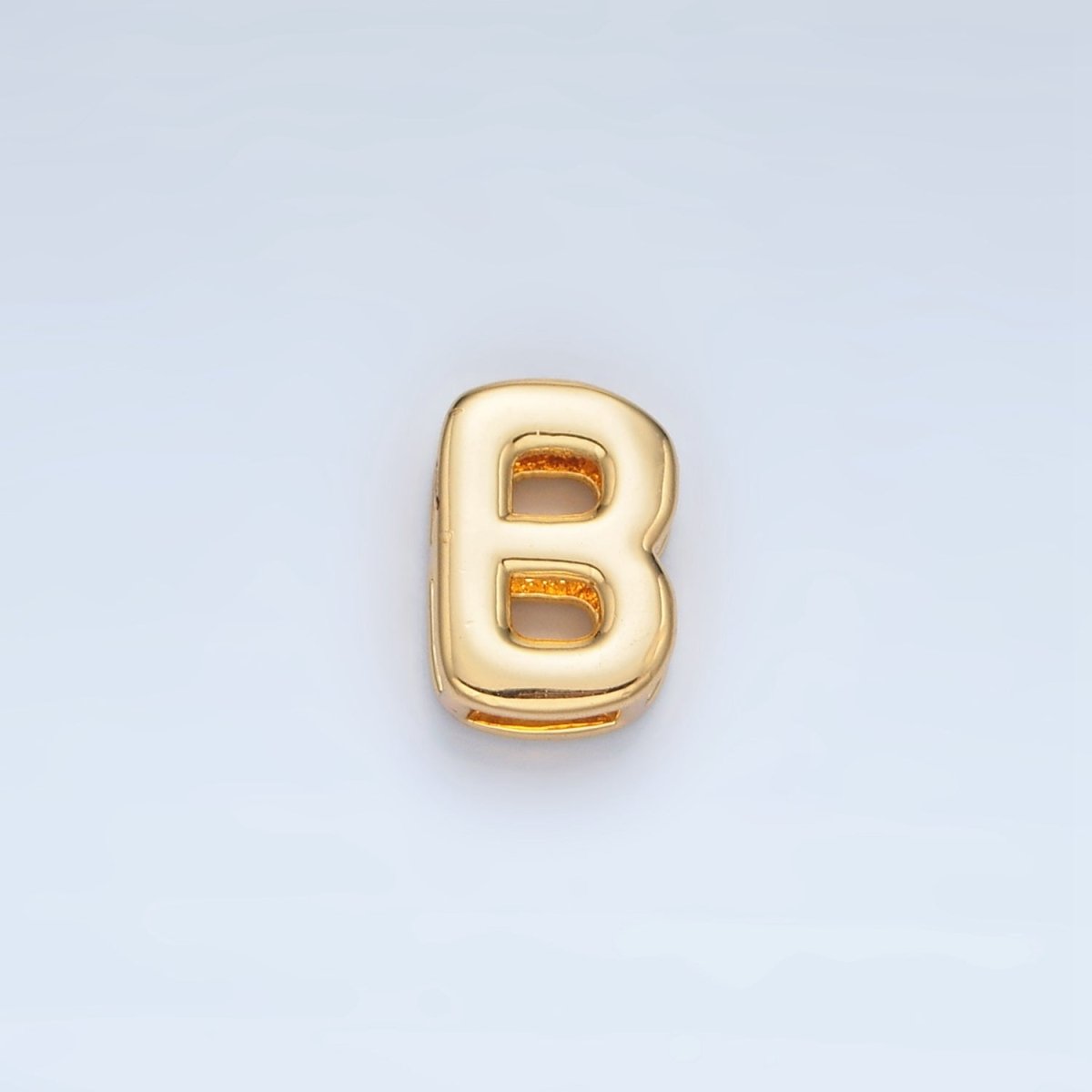 24K Gold Filled 10mm Chubby Minimalist Alphabet Letter Initial Personalized Bead | A1578 - A1590 - DLUXCA