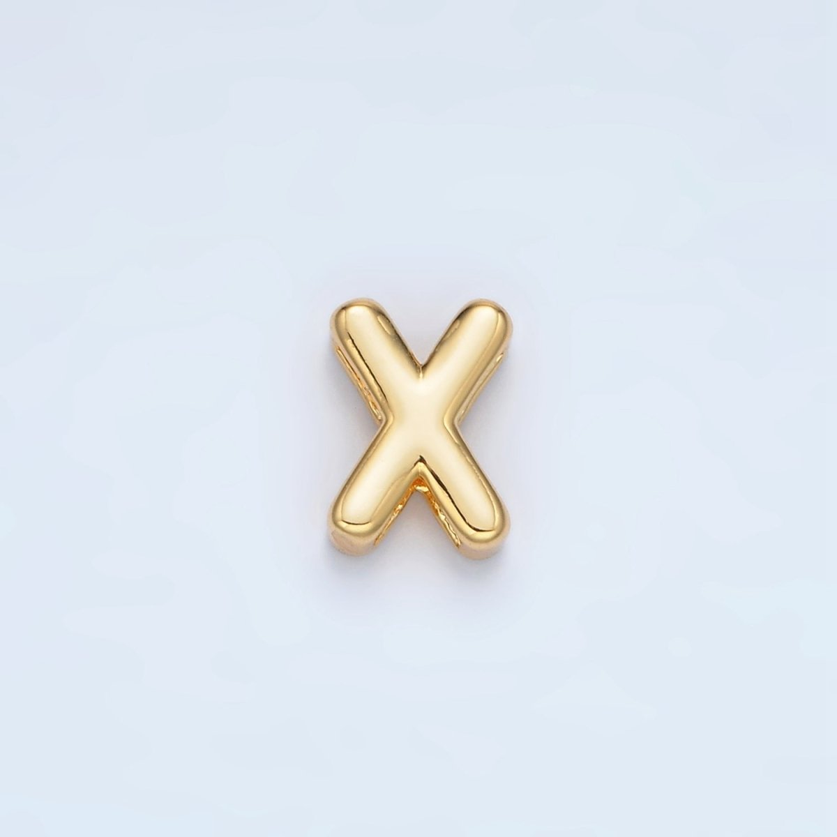 24K Gold Filled 10mm Chubby Minimalist Alphabet Letter Initial Personalized Bead | A1578 - A1590 - DLUXCA