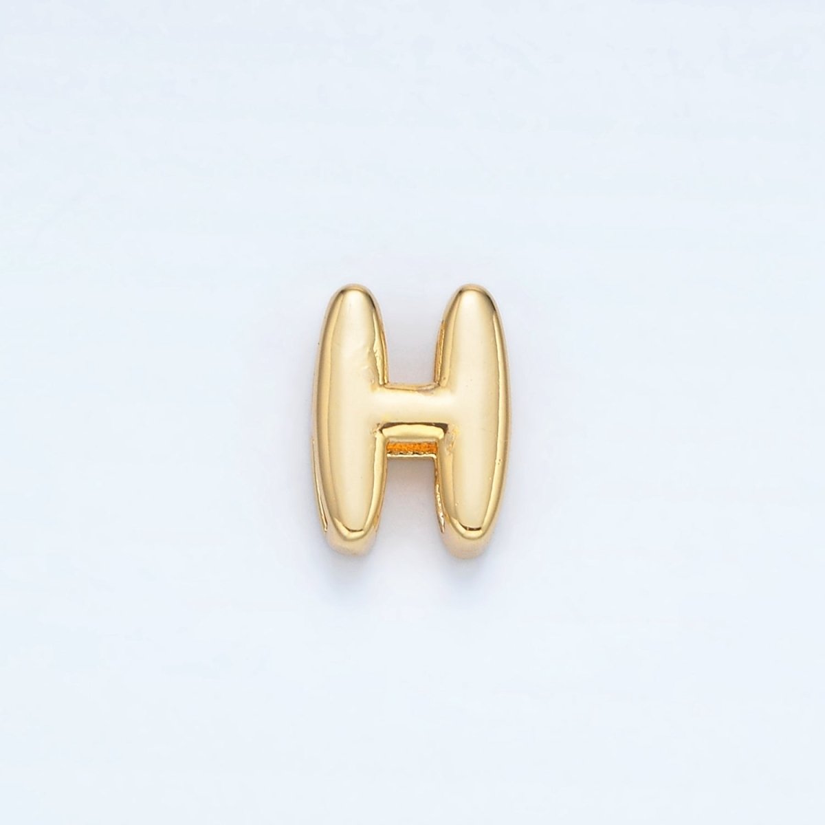 24K Gold Filled 10mm Chubby Minimalist Alphabet Letter Initial Personalized Bead | A1578 - A1590 - DLUXCA