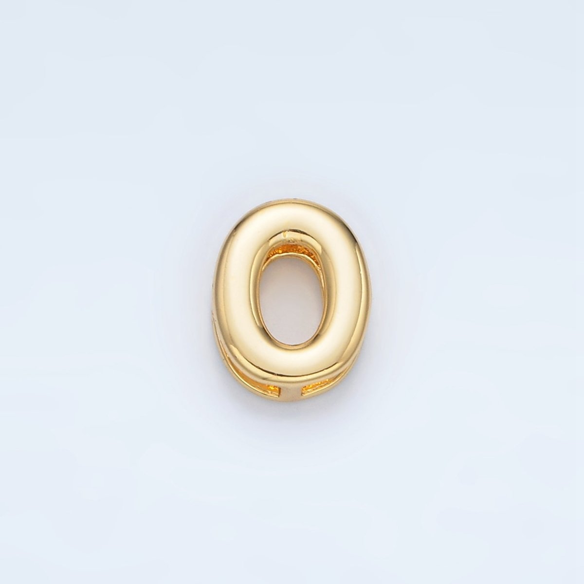 24K Gold Filled 10mm Chubby Minimalist Alphabet Letter Initial Personalized Bead | A1578 - A1590 - DLUXCA