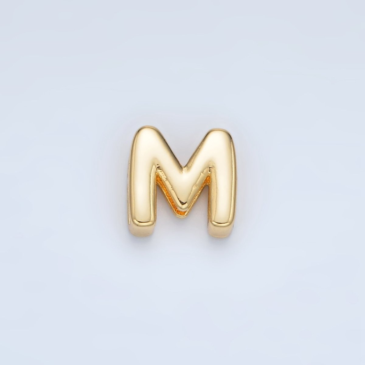 24K Gold Filled 10mm Chubby Minimalist Alphabet Letter Initial Personalized Bead | A1578 - A1590 - DLUXCA