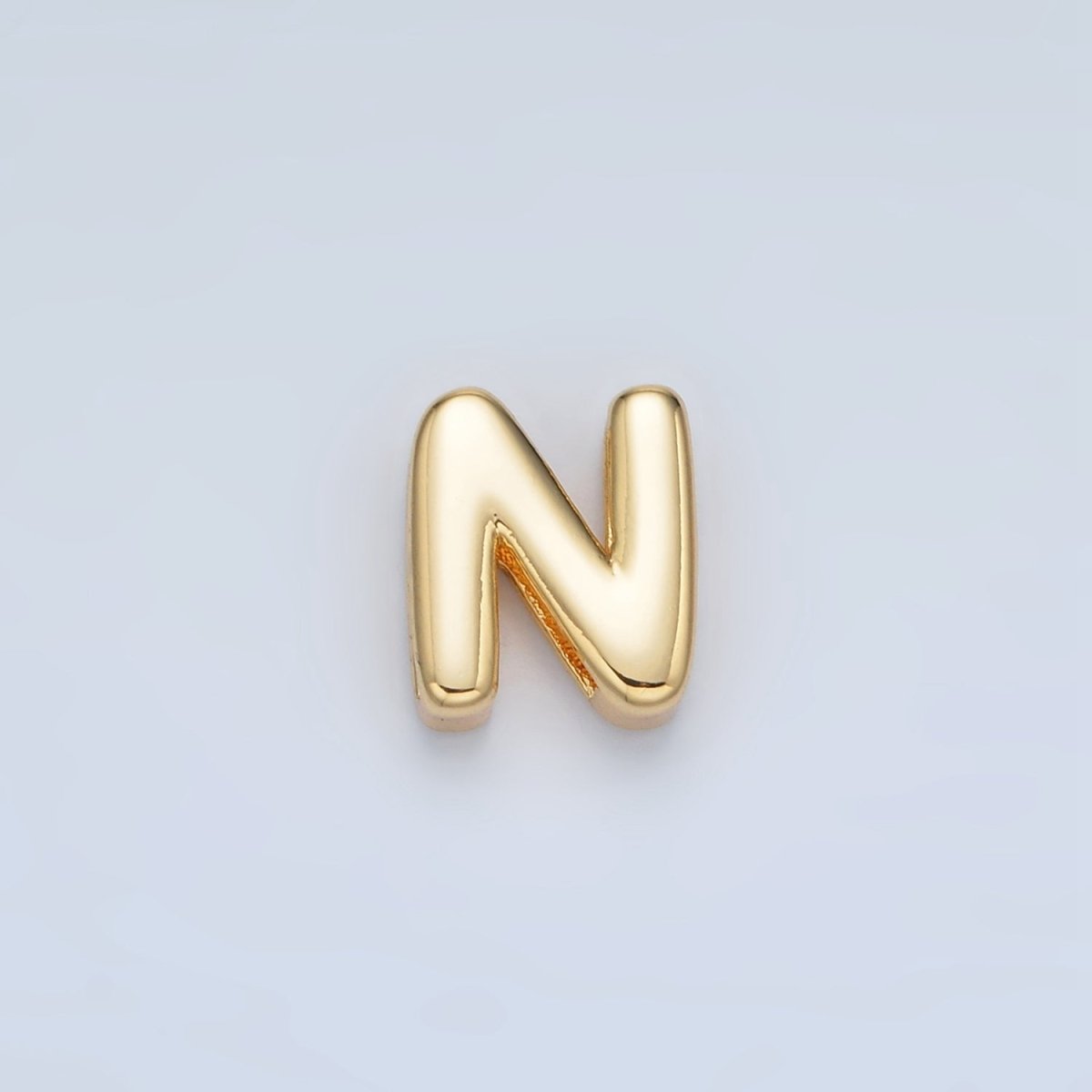 24K Gold Filled 10mm Chubby Minimalist Alphabet Letter Initial Personalized Bead | A1578 - A1590 - DLUXCA