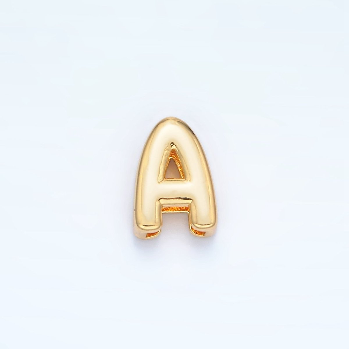 24K Gold Filled 10mm Chubby Minimalist Alphabet Letter Initial Personalized Bead | A1578 - A1590 - DLUXCA