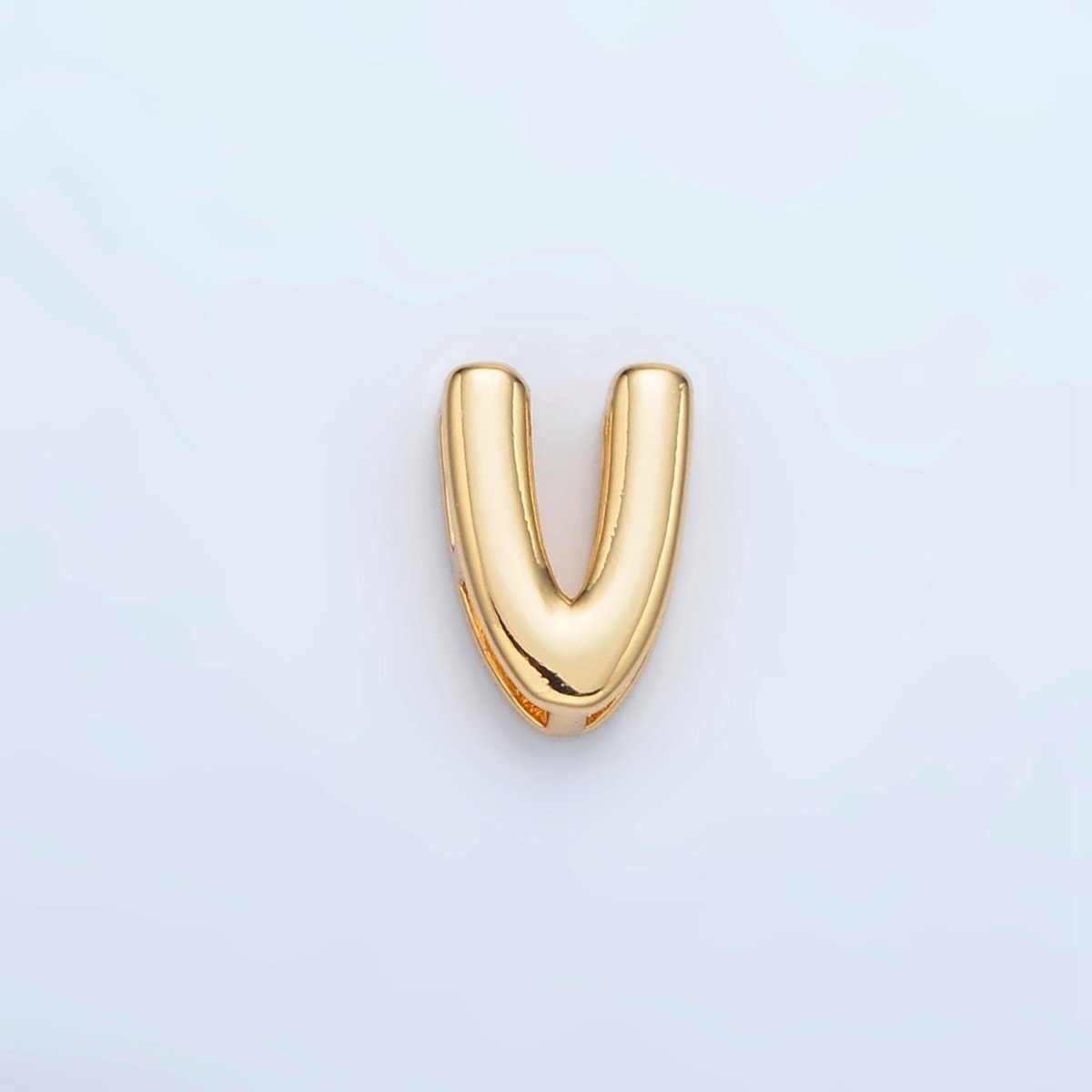 24K Gold Filled 10mm Chubby Minimalist Alphabet Letter Initial Personalized Bead | A1578 - A1590 - DLUXCA