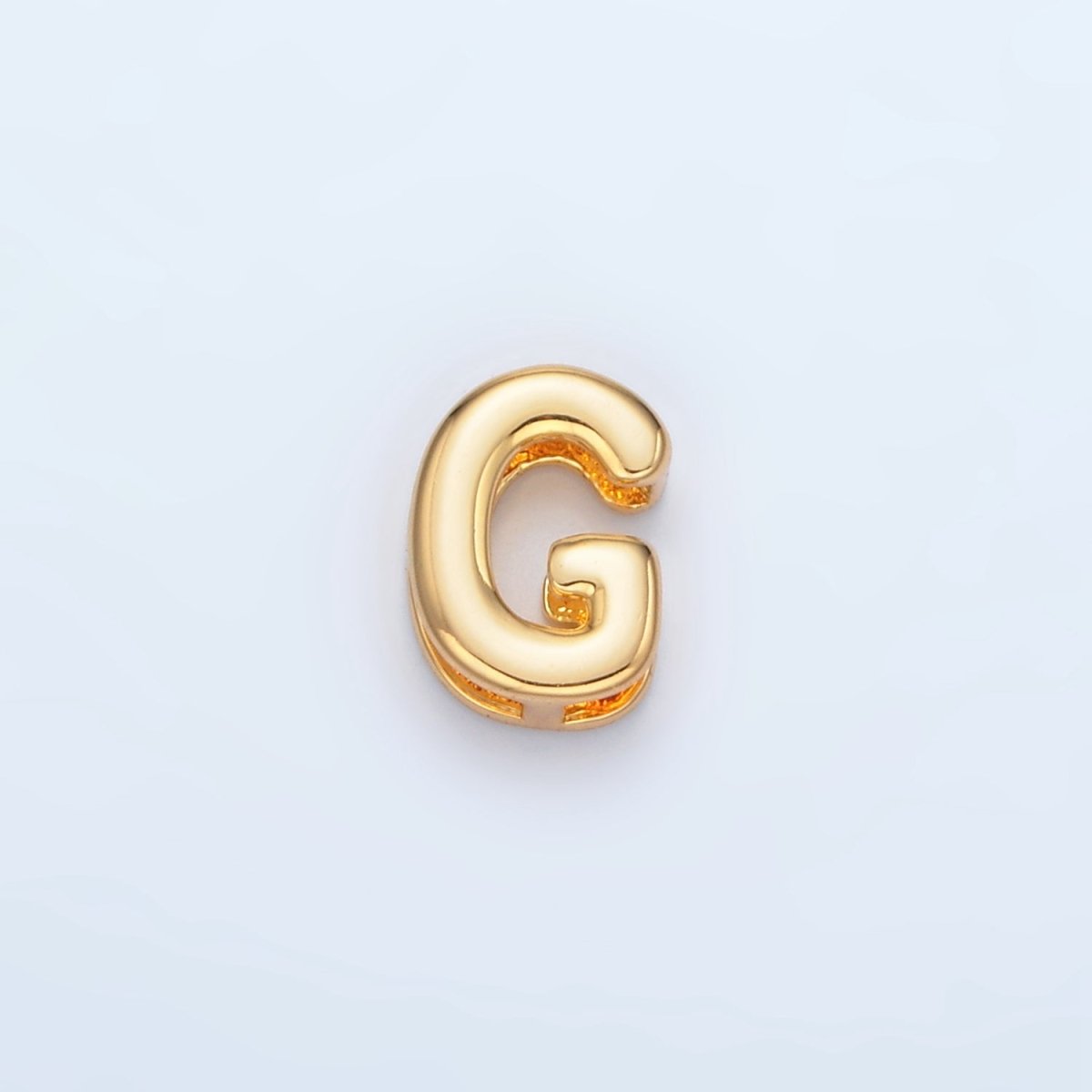 24K Gold Filled 10mm Chubby Minimalist Alphabet Letter Initial Personalized Bead | A1578 - A1590 - DLUXCA