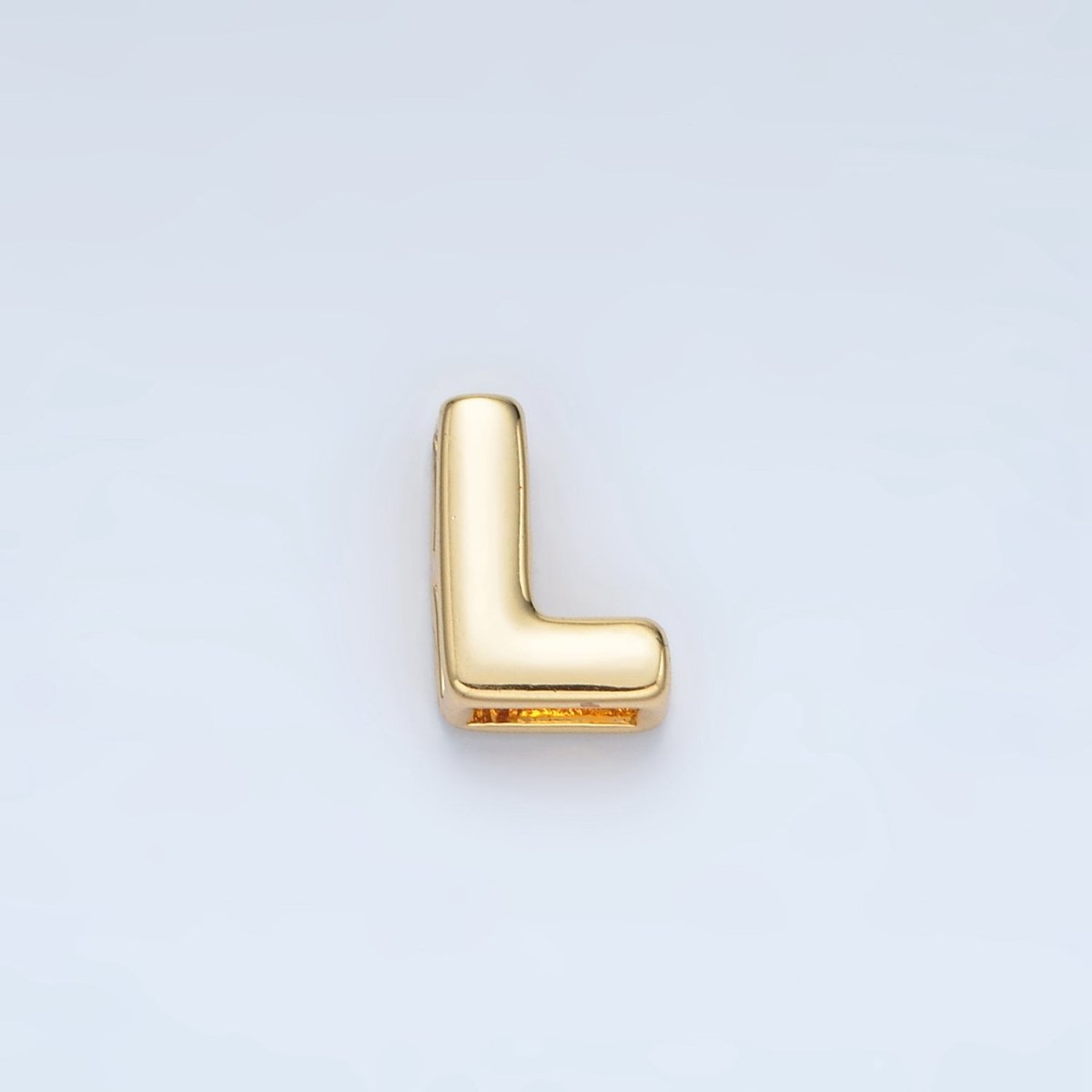 24K Gold Filled 10mm Chubby Minimalist Alphabet Letter Initial Personalized Bead | A1578 - A1590 - DLUXCA