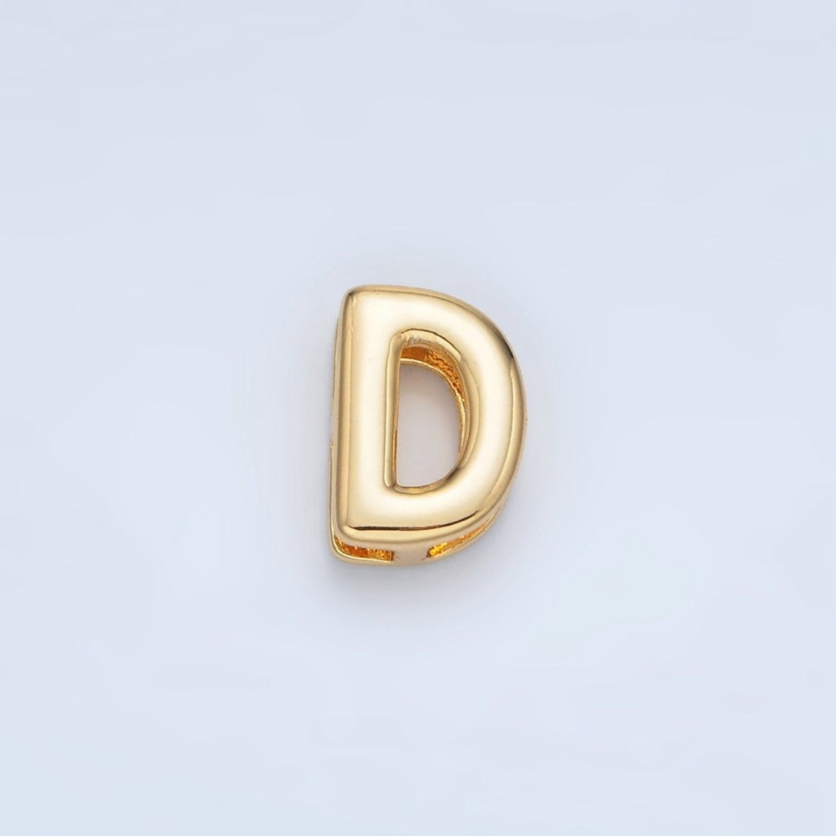 24K Gold Filled 10mm Chubby Minimalist Alphabet Letter Initial Personalized Bead | A1578 - A1590 - DLUXCA