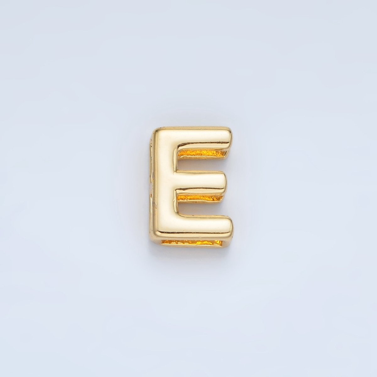 24K Gold Filled 10mm Chubby Minimalist Alphabet Letter Initial Personalized Bead | A1578 - A1590 - DLUXCA