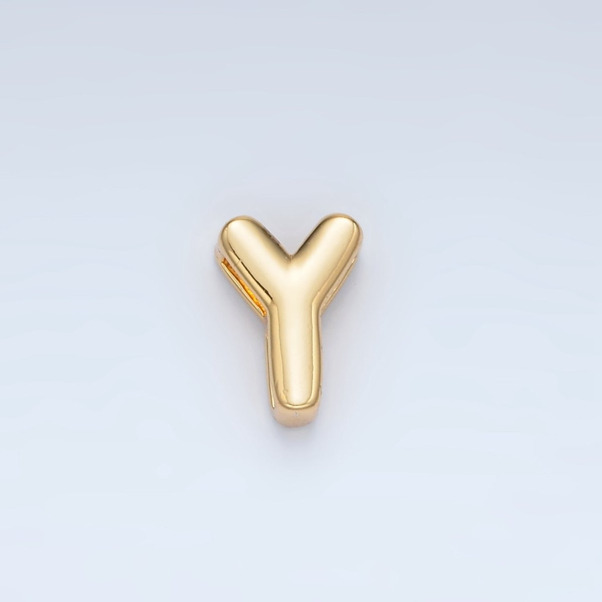 24K Gold Filled 10mm Chubby Minimalist Alphabet Letter Initial Personalized Bead | A1578 - A1590 - DLUXCA