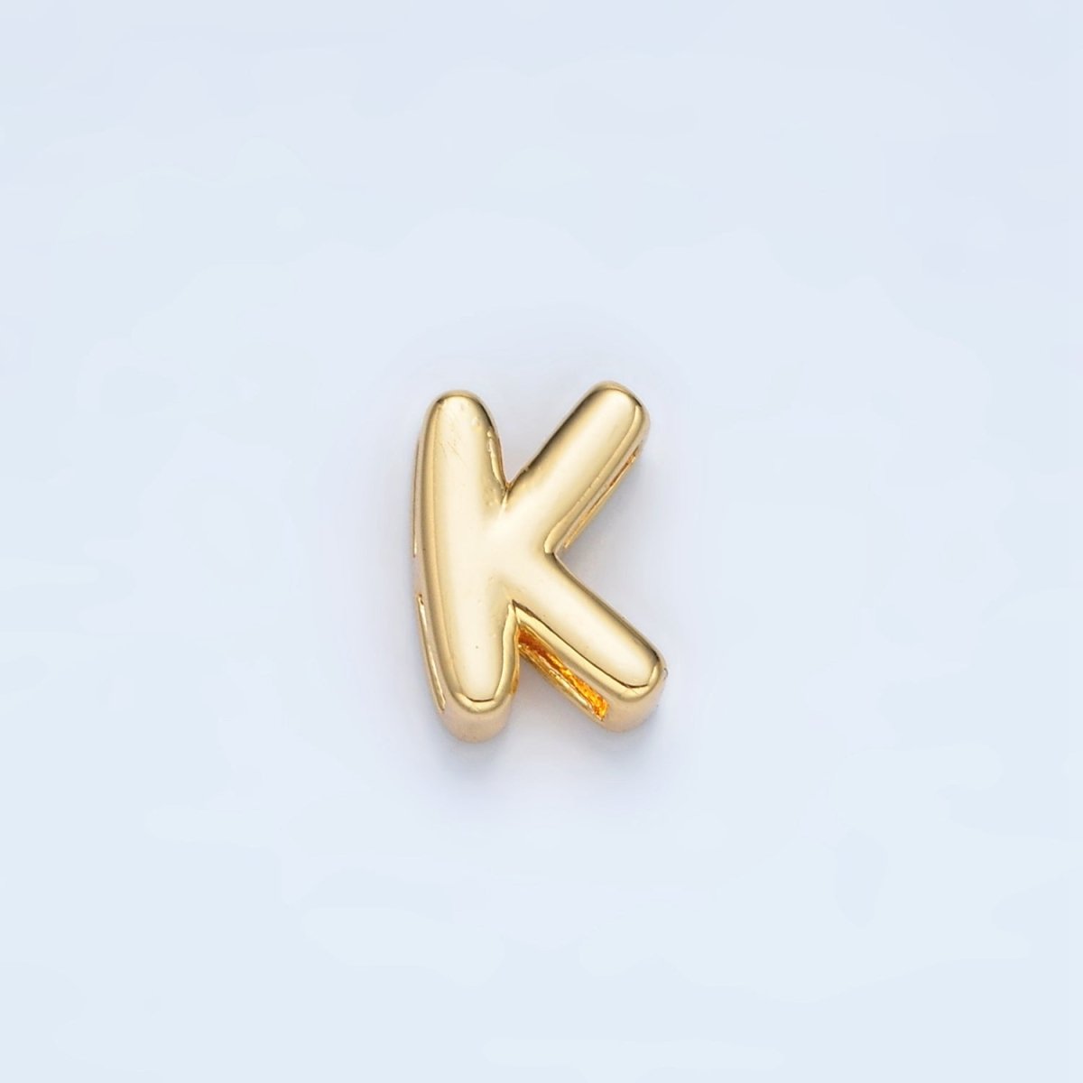 24K Gold Filled 10mm Chubby Minimalist Alphabet Letter Initial Personalized Bead | A1578 - A1590 - DLUXCA