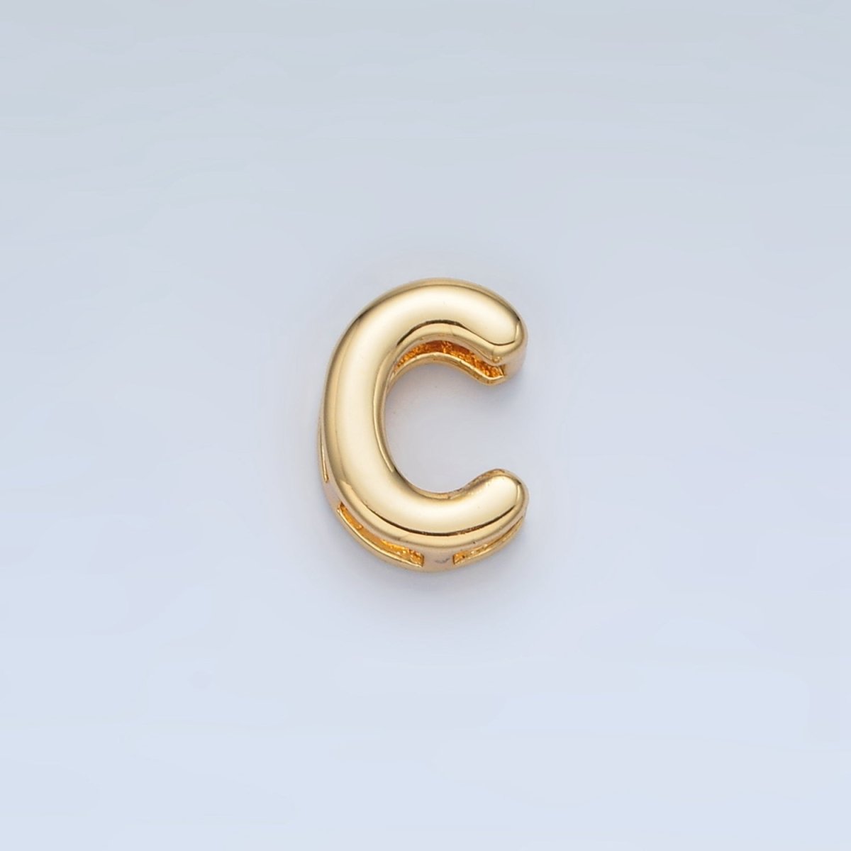 24K Gold Filled 10mm Chubby Minimalist Alphabet Letter Initial Personalized Bead | A1578 - A1590 - DLUXCA